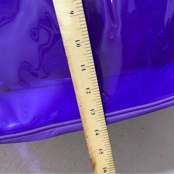 Transparent PVC handbag purple with small wrislet - Picture 6 of 9